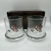 Set of 2 Vintage Avon Chesapeake Mallard Duck Whiskey Low Ball Glasses 1981