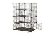4 Tier Cat Cage Enclosure Crate XL DIY Rabbit Bunny Ferret Hutch House Cattery Kitty Kitten Fence Kennel Playpen Pen Habitat Platforms Ramps