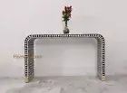 mother of pearl inlay console table, bone inlay table , mop inlay u table,