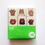 星途旅程專業代購【現貨】LINE FRIENDS 木質印章組 熊大 詹姆士 BROWN JAMES