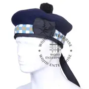 Scottish Military Piper Bonnet Beret Balmoral Army Caps Scotts Hat Diced Caps