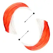 1 Pair Dance Silk Veil Poi with Throw Ball 79" x 32", Red&White Gradient