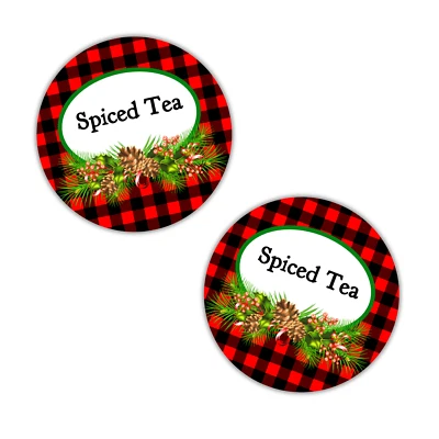40 Personalized Christmas labels for Mason jar lids canning stickers 2" GLOSSY