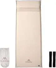 zolyet Camping Picnic Self-Driving Travel Portable Cot Pad Sponge Mattr High Resilience Comfort Automatic Inflation Mattr with Pillow Beige