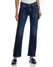 Re/Done Slim Straight Leg Crop Jeans in Barely Worn