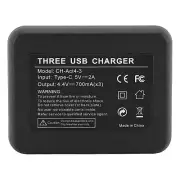 3 Port Camera Battery Charging Hub Efficient Triple Channel Battery Charge