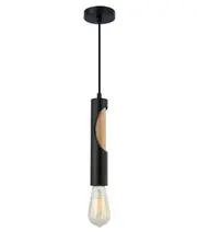 Tabor Black Wooden Pipe Pendant Light