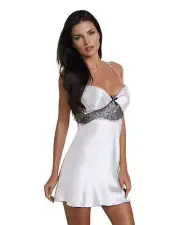 Irall Satin Lace Trim Nightwear - Sleepwear & Lingerie - White -Size XXL