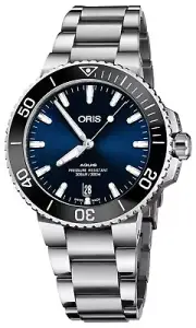 Oris Aquis Date Automatic Blue Dial Steel Divers Mens Watch 733 7732 4135-MB