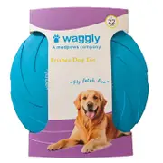"Waggly ""Fly, Fetch, Fun"" Frisbee Dog Toy"