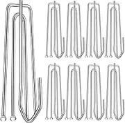 60PCS Stainless Steel Drapery Hook and Pin for Pleated Drapes 4 Prongs Pinch Pleat Clips Traverse Pleater 4 End Curtain Hangers for Window Door Bathroom Curtain
