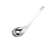 Soup Spoon Non-slip Corrosion Resistant 304 Stainless Steel Oil Filter Skimming Colander Spoon Kitchen Accessories-Silver 1