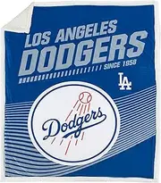 MLB Los Angeles Dodgers New School Mink Sherpa Throw Blanket 50x60 Inches