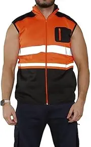 Generation-Plus+® Hi Vis Bodywarmer Fleece Gilet Jacket - Hi Viz High Visibility Workwear Security Safety Wear Warm Sleeveless Waistcoat Body Warmer Vest Top Plus Size S-XXL