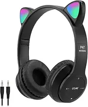 Kids Headphones, Megadream Wireless/Wired LED Cat Ear Light Headphone, 85 decibels Safety Volume Limit, 3.5mm Jack Wired, TF Card 3 in 1 Headset for Kids, Suitable for Children Over 7 Years Old