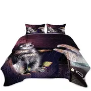 Funny Cat Watching a 3D Horror Movie Cool Art Coverlet