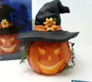 Halloween Jack O Lantern Hand Painted 2001 Kathy Hatch Escape Pumpkin Patch vtg