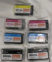 LOT OF 7 Ink Cartridges 950XL 951XL for HP Officejet Pro 8600 8610 8620 8100