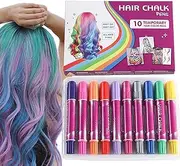 GkgWuxf Hair Chalk for Girls Washable,10-Color Hair Coloring Pens | Temporary Coloring Markers, Washable Makeup Kit, Fun Toy for Teens Adults Cosplay