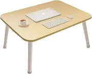 Laptop Stand for Bed, Lap Desk, Foldable Portable Lap Bed Tray, 23.6 Inch Floor Table for Drawing, Reading and Writing, Oak