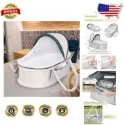 Travel Mini Baby Crib with Aluminum Frame and Canopy - 31.5x19.6 Light Grey