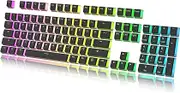 Pudding Keycaps Set | Doubleshot PBT Keycap Set | Full 108 OEM Profile Key Set | ANSI US-Layout | for Mechanical Keyboard | Compatible with Cherry MX, Gateron, Kailh, Outemu | Black