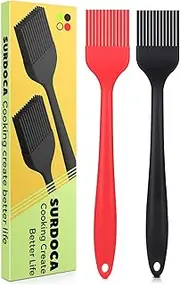 SURDOCA Silicone Pastry Basting Brush, 2Pcs 8.2 in Heat Resistant Brush for Baking Cooking Food, BPA Free Kitchen Brush for Sauce Butter Egg Oil, Unusual for Men Women Under 10 15…