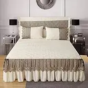 Bed Valance Skirt, Breathable Bedding Bed Skirt Soft Bed Skirt 180x200cm 150x200cm Bed Cover Skirt Bedspread Bed Skirt Wrap Bed Sheet Mattress Cover Thicken Dust-Proof Protect The Mattress Bedroom