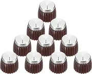 uxcell 10Pcs Guitar Amplifier Push on Fit Knobs for 6mm/0.24" Dia Potentiometer, Control Knob Brown-Silver for Volume Tone Control, Guitar Bass Parts, Chrome