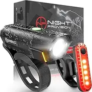 BX-500 Bike Light Set - Powerful USB-C Front and Back Lights 10hrs Max Rechargeable Type-C Bicycle LED Headlight Kit - 18hr Max Taillight Accessories for Night Riding