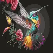 LCOZX Paint by Numbers for Adults Beginners, DIY Acrylic Oil Painting by Numbers Kits, Art Hummingbird DIY Painting by Numbers on Canvas as a Gift, Wall Decoration 45 x 45 cm, No. 2
