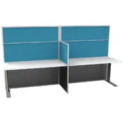 Rapid Screen 2 Person Workstation Blue Screen White Top