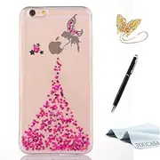 TOUCASA Mobile Phone Case for iPhone 8, Case for iPhone 7, Soft Transparent TPU Crystal Clear Sparkly TPU Soft, Scratch-Resistant Protective Case Angel Little Fairy Case for iPhone 8/iPhone 7 (Pink)