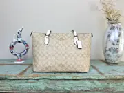 NWT COACH TOTE HANDBAG Gold/Light Khaki Chalk NEW WHIT TAG CH504