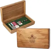 Tasmanian Blackwood Medal Display Box | Laser Engraved Army Rising Sun Badge | Handcrafted Wooden Storage Case | Velvet Lined | Tactical Award Holder | Organiser for Collectibles