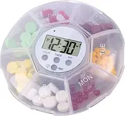 Pill Dispenser Machine - Pill Storage Case with Timer,Portable Medicine Management with Recording Function for Daily Health Elderly Care