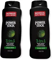 Power Stick 3 in 1 for Men Shampoo Conditioner Body Wash Spring Fresh 18 oz. 50% Bonus More (2 Pack)