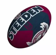 42513 MANLY SEA EAGLES NRL LOGO FULL SIZE 5 LARGE FOOTBALL FOOT BALL FOOTY