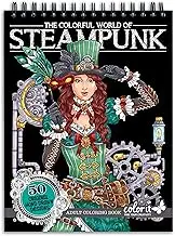ColorIt Colorful World of Steampunk Adult Coloring Book - 50 Single-Sided Designs, Thick Smooth Paper, Lay Flat Hardback Covers, Spiral Bound, USA Printed, Steampunk-Inspired Pages to Color