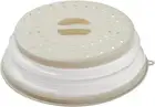Microwave Splatter Cover 10.5 Inch Collapsible Food Heating Lid White BPA Free