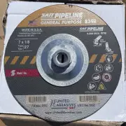 United Abrasives SAIT 22052 7x1/8x5/8-11 A24R Pipeline Grinding Wheels 10 pack