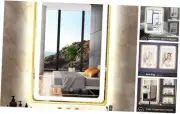 20 x 30 Inch Bathroom Gold Vanity Mirror with Lights Gold Frame Lighted mirror
