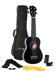 Martin Smith UK-312 Soprano Ukulele Superkit, Black