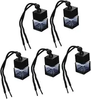 JUMPLAWN 5Pcs Car Fragrance Diffuser Bottle Hanging Aroma Decor Refillable Essential Oil Diffuser for Automotive Interior Stylish Glass Freshener for Home and Office Use