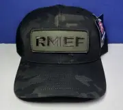 RMEF Rocky Mountain Elk Foundation Snapback Hat Mens Dark Camo Richardson NEW