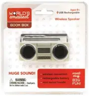 Worlds Smallest BOOM BOX Wireless Bluetooth Speaker USB Miniature Desk Toy