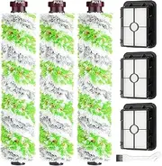 Brush Filter Replacement Compatible with Bissell CrossWave Pet Pro All in One, 3 Multi-Surface Brush Roll 1868 + 3 Vacuum Filter 1866 Vacuum Filter, Compare to Part 1608683, 160-8683, 1608684