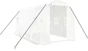 Walk-in Greenhouse, Outdoor Plant Hot House Gardening Greenhouses, PE Cover Tunnel Green Houses with Roll-up Windows, Zippered Door, Steel Frame, White 8 m³ 4x2x2 m