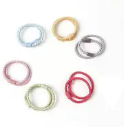 50 x Hair Ties Elastic Band Snagless Ponytail Tie School Colourful, Stretchable and Gentle on Hair Snagless Band Design