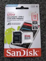 SanDisk Ultra 16GB 98MB/s - microSDHC Memory Card - (SDSQUAR-016G-GN6MA)